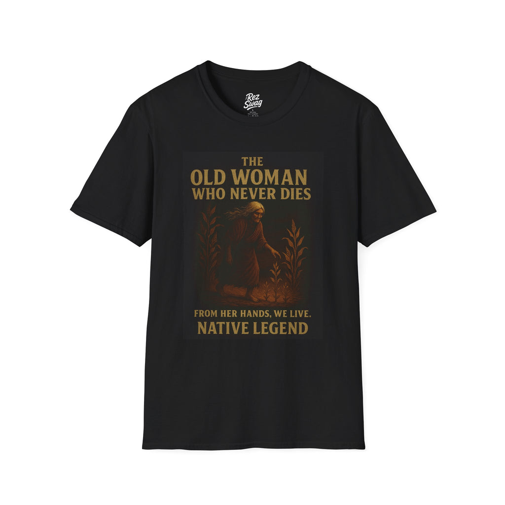 The Old Woman who Never Dies – A Native Legend (Men’s T-Shirt)