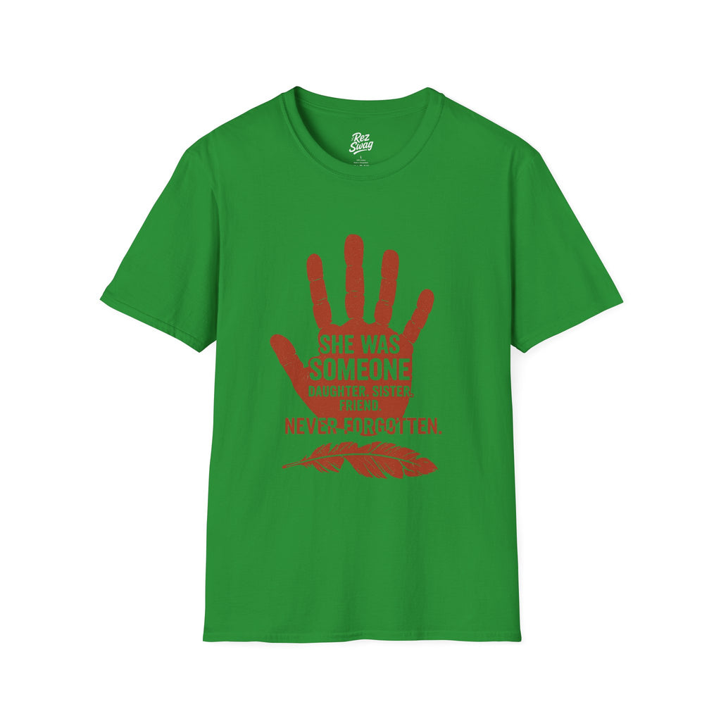 Never Forgotten Tribute T-Shirt – MMIW Awareness Statement for Men | Sacred Collection