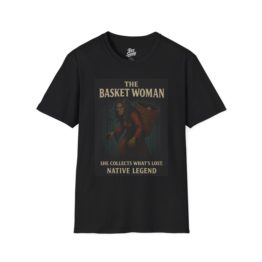The Basket Woman – A Native Legend (Men’s T-Shirt)