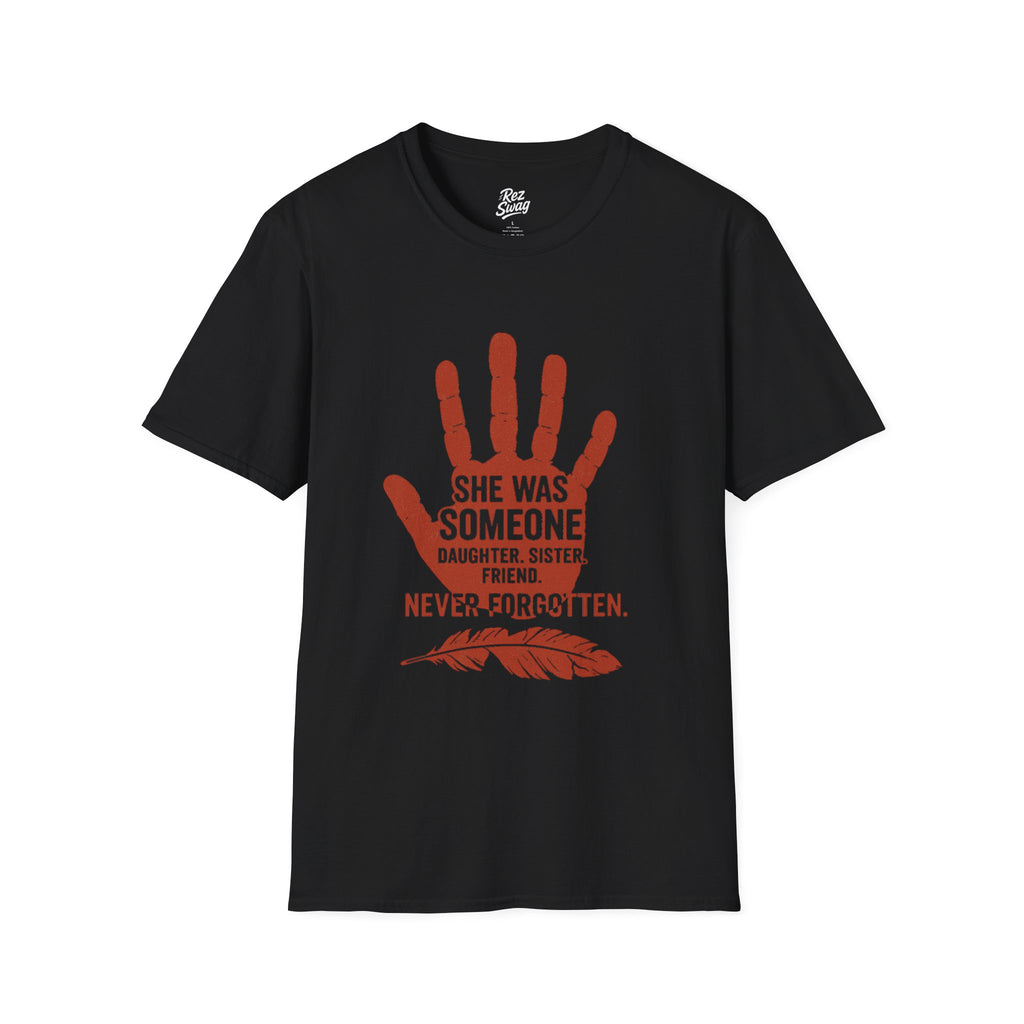 Never Forgotten Tribute T-Shirt – MMIW Awareness Statement for Men | Sacred Collection