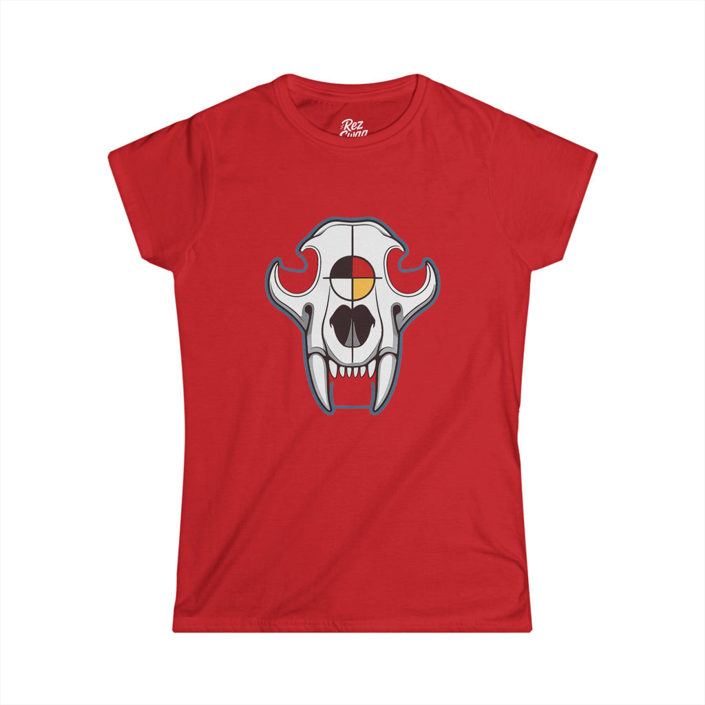 Bear Skull T-Shirt – Native Warrior Symbol Tee for Women | Warrior’s Path Collection