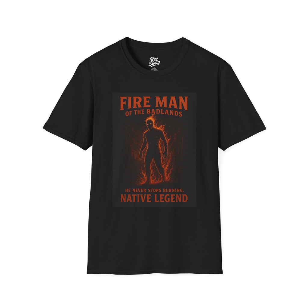 Fire Man of the Badlands – A Native Legend (Men’s T-Shirt)